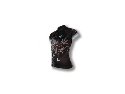 Cyklistický dres Sensor Butterfly dámský kr.rukáv černá