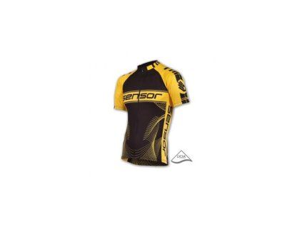 Cyklistický dres Sensor Team černá/žlutá