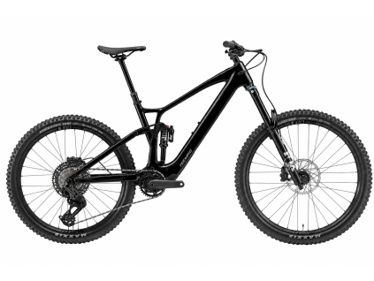 Lesklý černý trailový enduro bicykl